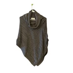 Sonoma Life Style Womens‎ Gray Cowl Neck Poncho L/XL Button Sleeve Detail